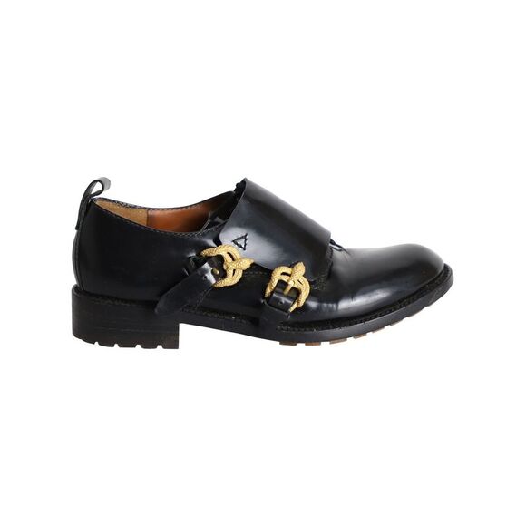 Valentino Serpentine Monk Shoes in Black Leather
